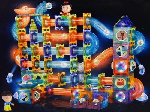 Glowing Slide For Balls Magnetic Blocks 252 Elements