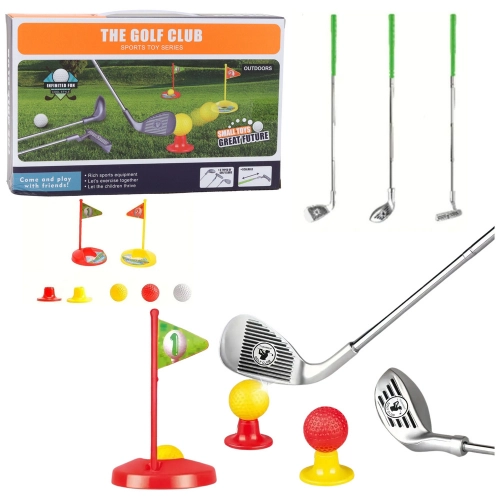 Golf Set for Kids Clubs Balls Flags Coasters 48pcs