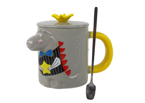Gray Dinosaur Infuser Mug 400 ml
