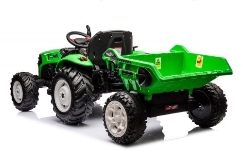 Детский электротрактор с прицепом HC-306 Light Green