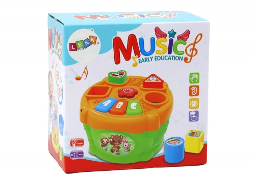 Interactive Educational Drum Shapes Green and Orange