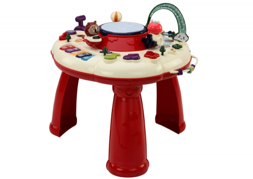 Interactive Educational Panel Table Piano Drum Red