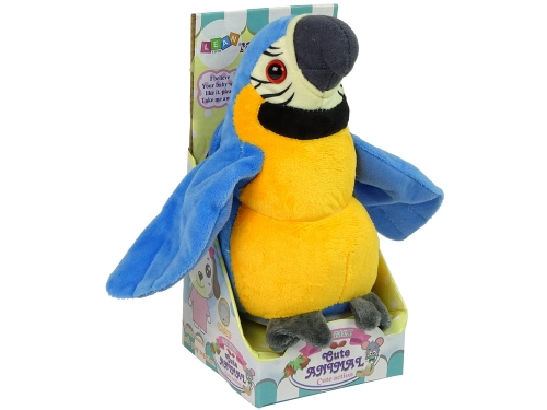 Interactive Talking Blue Parrot Repeating Words