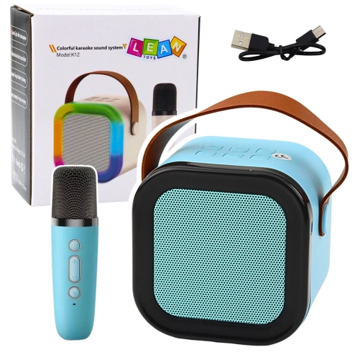 Karaoke Speaker Microphone Wireless K12 RGB Bluetooth Blue