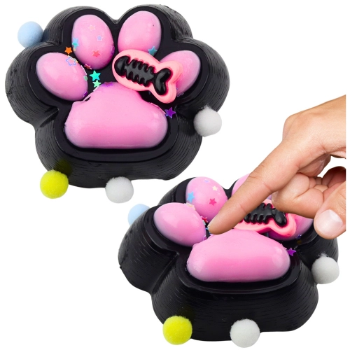 Katzenpfote Anti-Stress Sensorischer Squishy Fisch Schwarz und Rosa