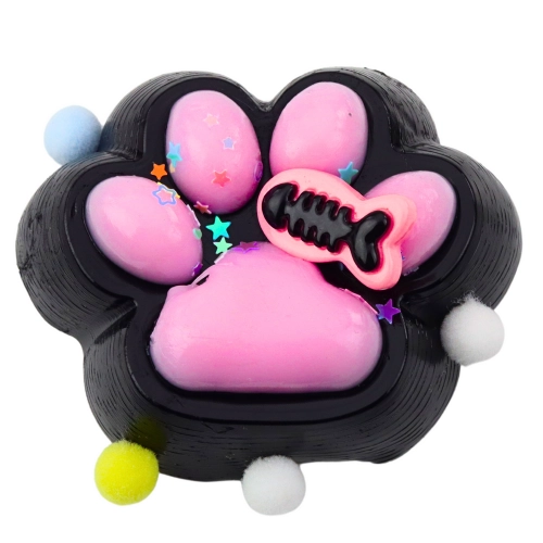 Katzenpfote Anti-Stress Sensorischer Squishy Fisch Schwarz und Rosa