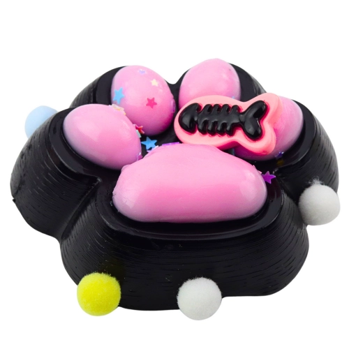 Katzenpfote Anti-Stress Sensorischer Squishy Fisch Schwarz und Rosa