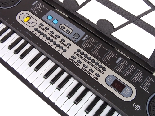 Keyboard with Microphone Musical Instrument Black