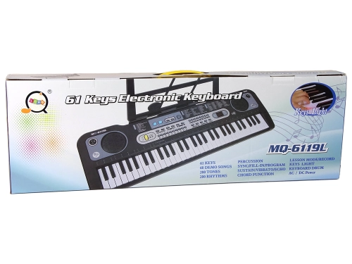Keyboard with Microphone Musical Instrument Black