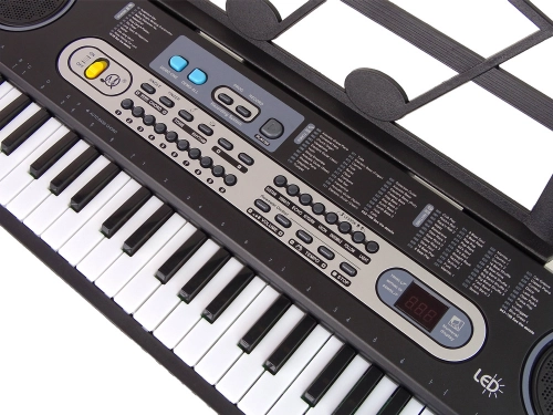 Keyboard with Microphone Musical Instrument Black