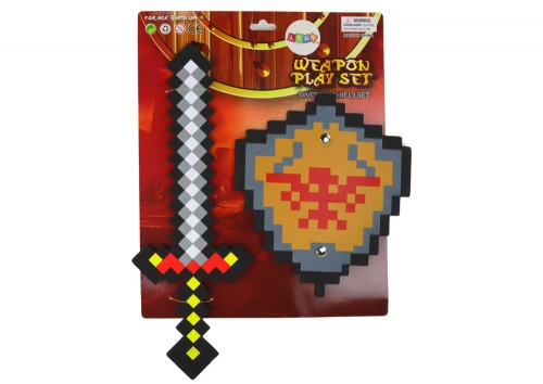 Knight Set Sword Foam Shield Pixel Theme