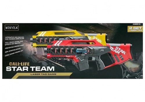 Laser Tag Rifle Set 4 Teams 2 Colors Red Yellow