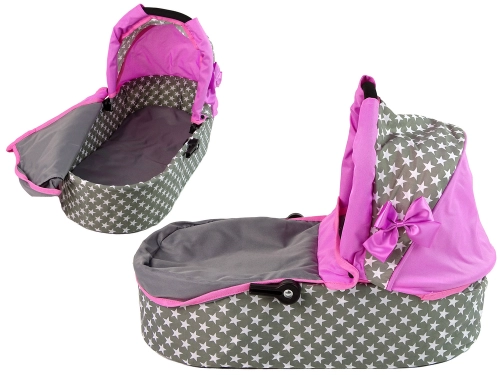 Leļļu rati 2in1 Pink Stars