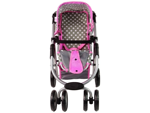 Leļļu rati 2in1 Pink Stars