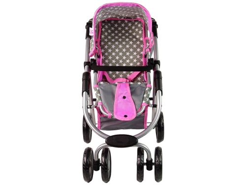 Leļļu rati 2in1 Pink Stars