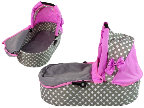 Leļļu rati 2in1 Pink Stars