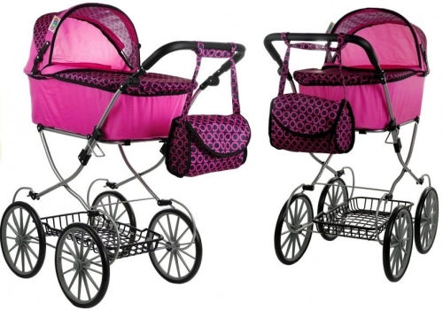 Leļļu rati Alice Retro XL Pink