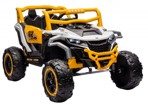 M1 White and Yellow Battery-Powered Vehicle 4x4