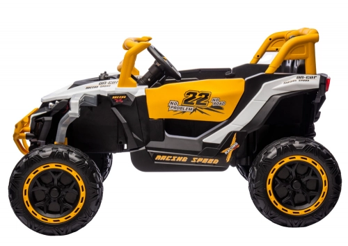 M1 White and Yellow Battery-Powered Vehicle 4x4