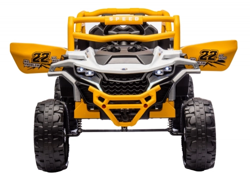 M1 White and Yellow Battery-Powered Vehicle 4x4