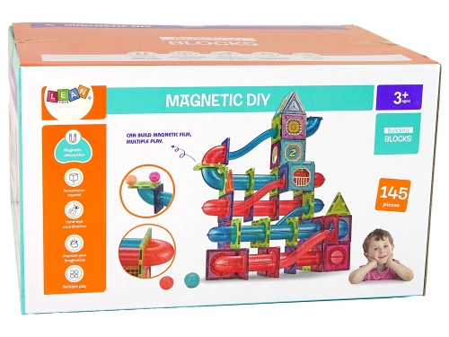 Magnetic Blocks 145 Pieces 3D Slide For Balls