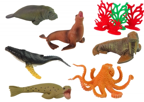 Marine Animals Fish Large Set Figures and Accessories 24 pcs.