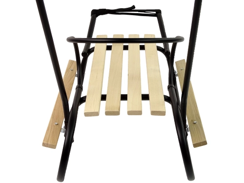 Metal Sled with push bar Backrest Strap Black