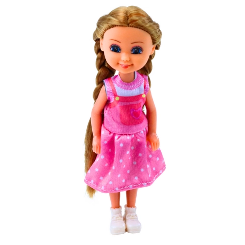 Mini Doll With Long Hair In Dress 15cm Mix