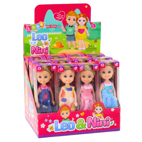 Mini Doll With Long Hair In Dress 15cm Mix