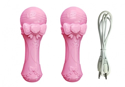 Music Box on Stand Microphone Speaker Pink