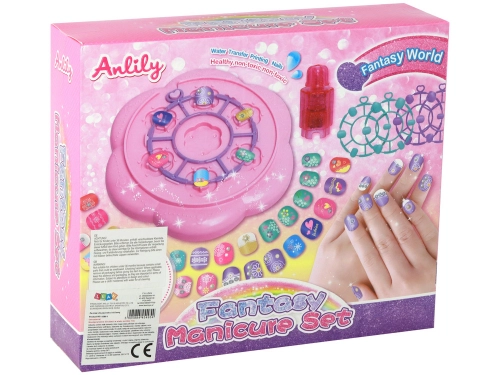 Nail Set Pink Nail Tips Stickers Diamonds
