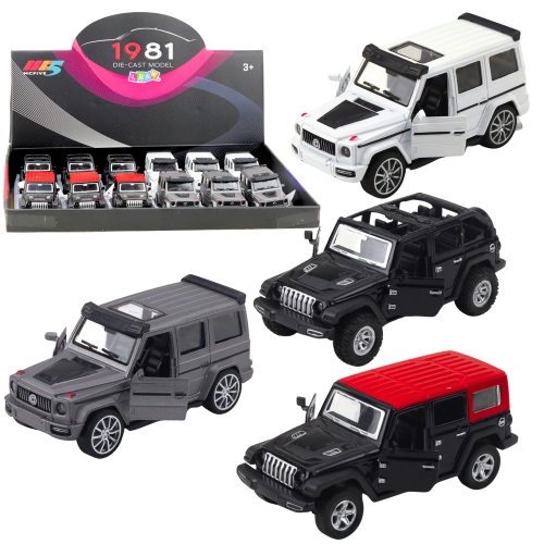 Off-road SUV Car Metal Pull-Back Drive Opening Doors Mix