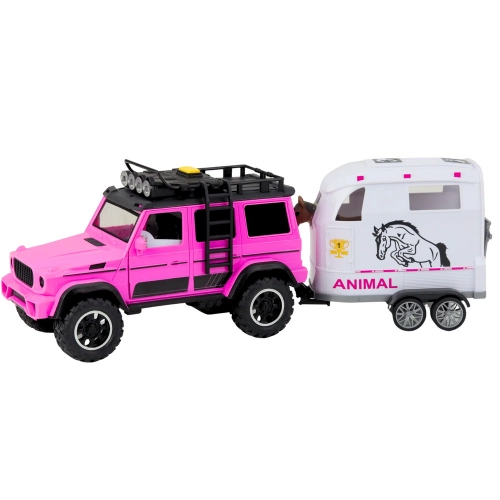 Off-road Vehicle with Horse Trailer, Figure, Lights, Sounds