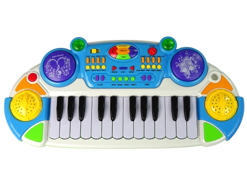 Organ Keyboard Chair Microphone Blue