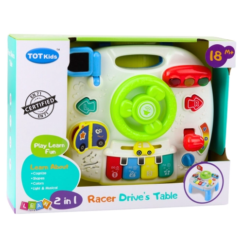 Panel Interactive Table Educational Steering Wheel 2in1 Lights Sounds