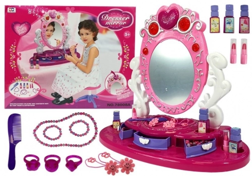 Pink Dresser Beauty Set with Mirror Lights Sounds