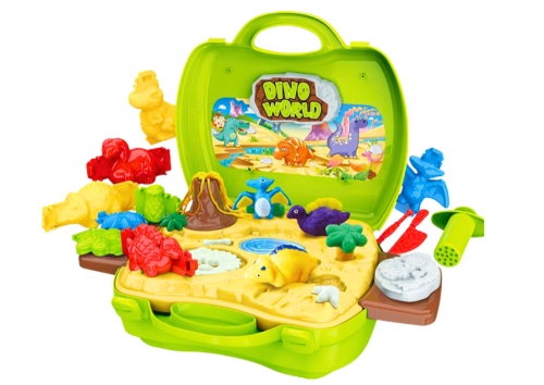 Playdough Dinosaur World In A Suitcase Molds Tools Green