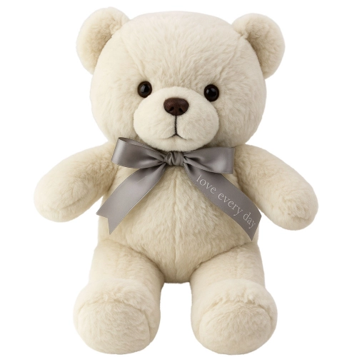 Plüsch Maskottchen Kuscheltier Teddybär mit Schleife Happy Every Day Weiß 55cm