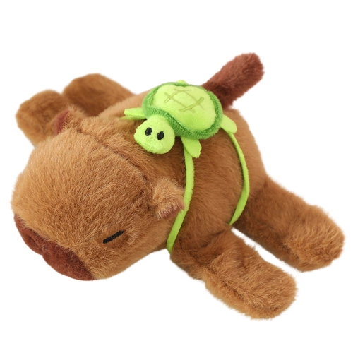 Plush Capybara with Turtle Wristband 2in1 Brown 18cm