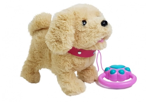 Plush Dog on a Leash Battery-Powered Beige Accessories