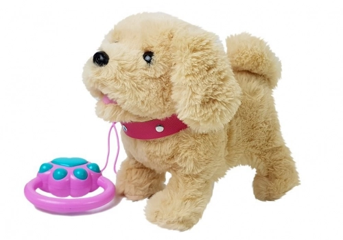 Plush Dog on a Leash Battery-Powered Beige Accessories