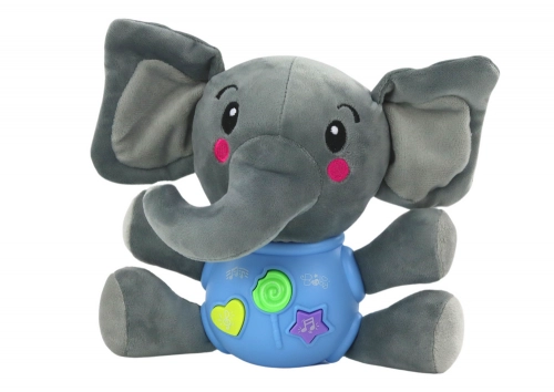 Plush Elephant Interactive Plush Blue Playing 19 cm