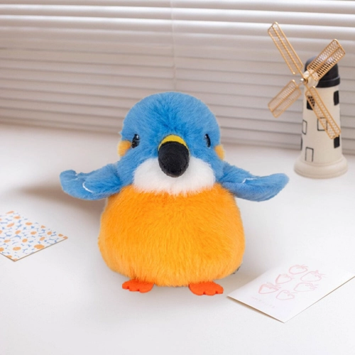 Plush Mascot Cuddly Toy Bird Blue Orange 12cm