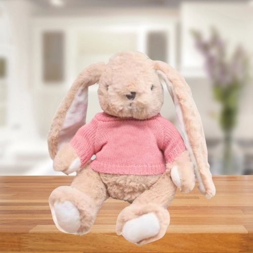 Plush Mascot Cuddly Toy Bunny Sweater Pink 22cm