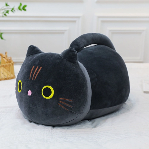 Plush Mascot Cuddly Toy Cat With Long Tail Black 40cm