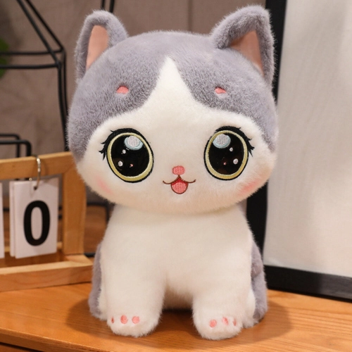 Plush Mascot Cuddly Toy Kitten White Gray 21cm