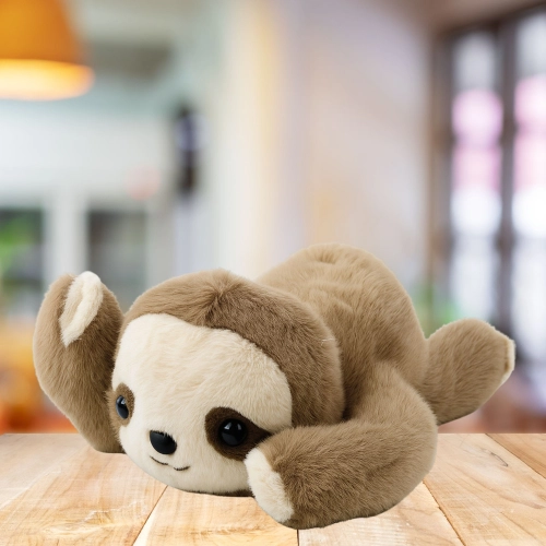 Plush Mascot Cuddly Toy Lying Sloth Beige 30cm