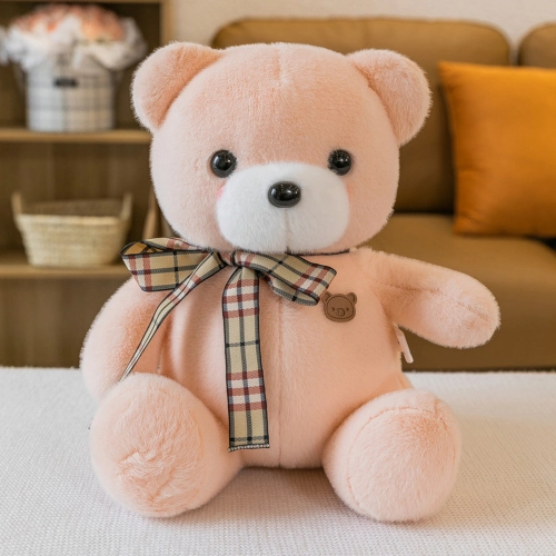 Plush Mascot Cuddly Toy Teddy Bear With Bow Cream 23cm