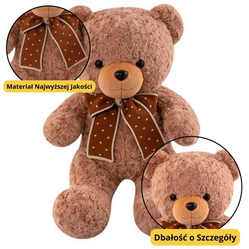 Plush Mascot Cuddly Toy Teddy Bear With Bow Polka Dots 45cm