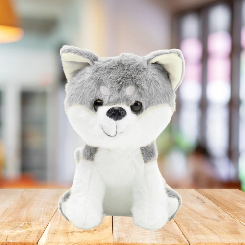 Plush Mascot Cuddly Toy Wolf White Gray 20cm